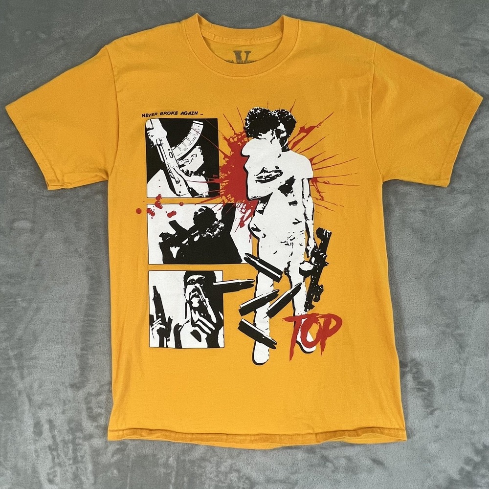 VLONE NBA Youngboy Shirt Mens Medium Yellow Never Broke Again Top Graphic Tee